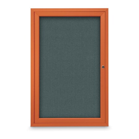 United Visual Products Slim Enclosed Corkboard, 18"x24", White Alum Frame/Black UVEB1824-WHITE-BLACK